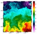  Axe1_1  – Image de température de Surface infrarouge MODIS-AQUA (Californie) - © E. Autret (LOPS)